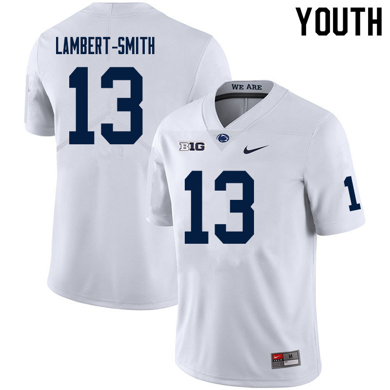 Youth #13 KeAndre Lambert-Smith Penn State Nittany Lions College Football Jerseys Sale-White